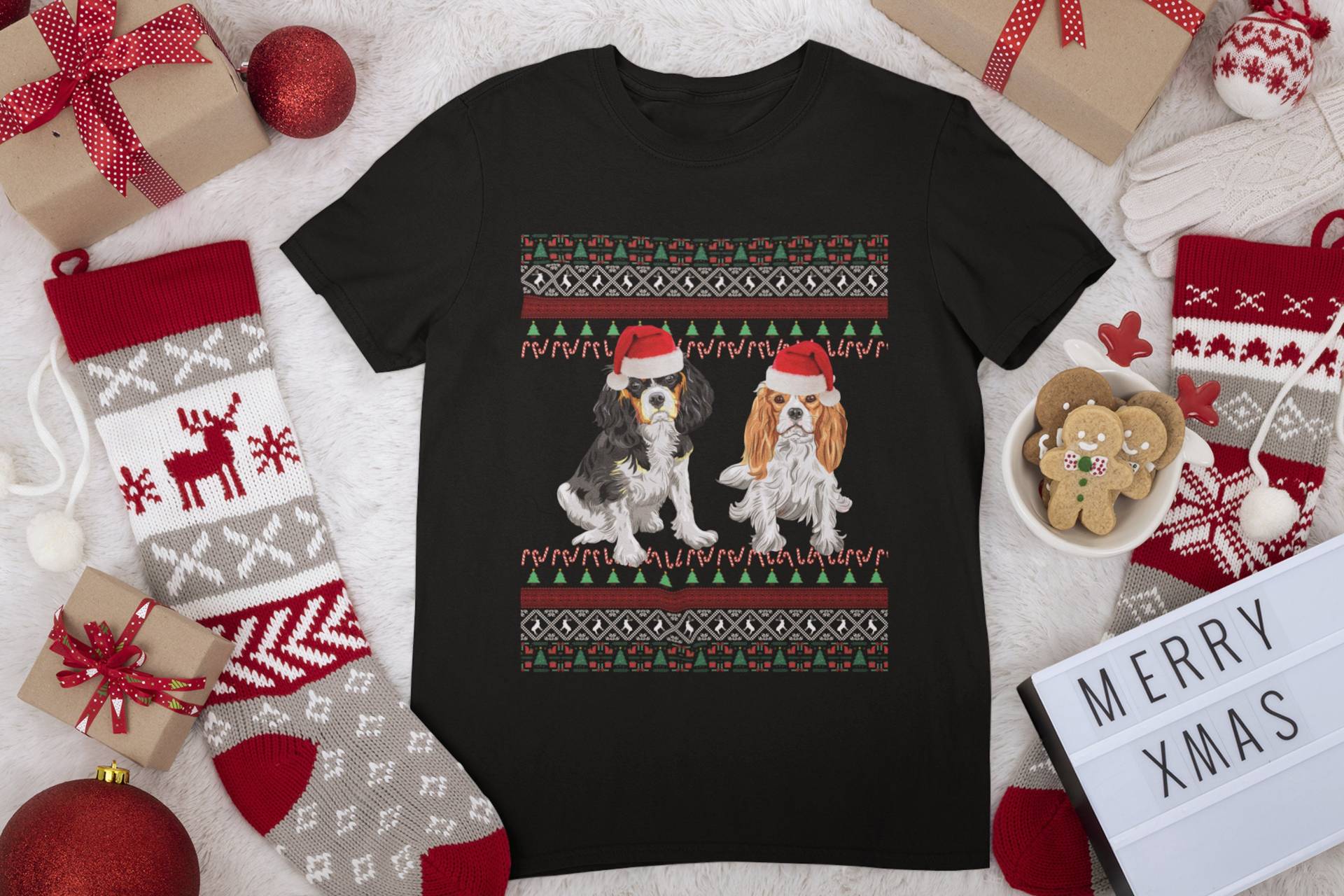 Cavalier Weihnachtshemd | King Charles Spaniel-Shirt Kavalier Geschenk Mama Tshirt Hässliches Cavie Weihnachten von FrenchieDogMomCo