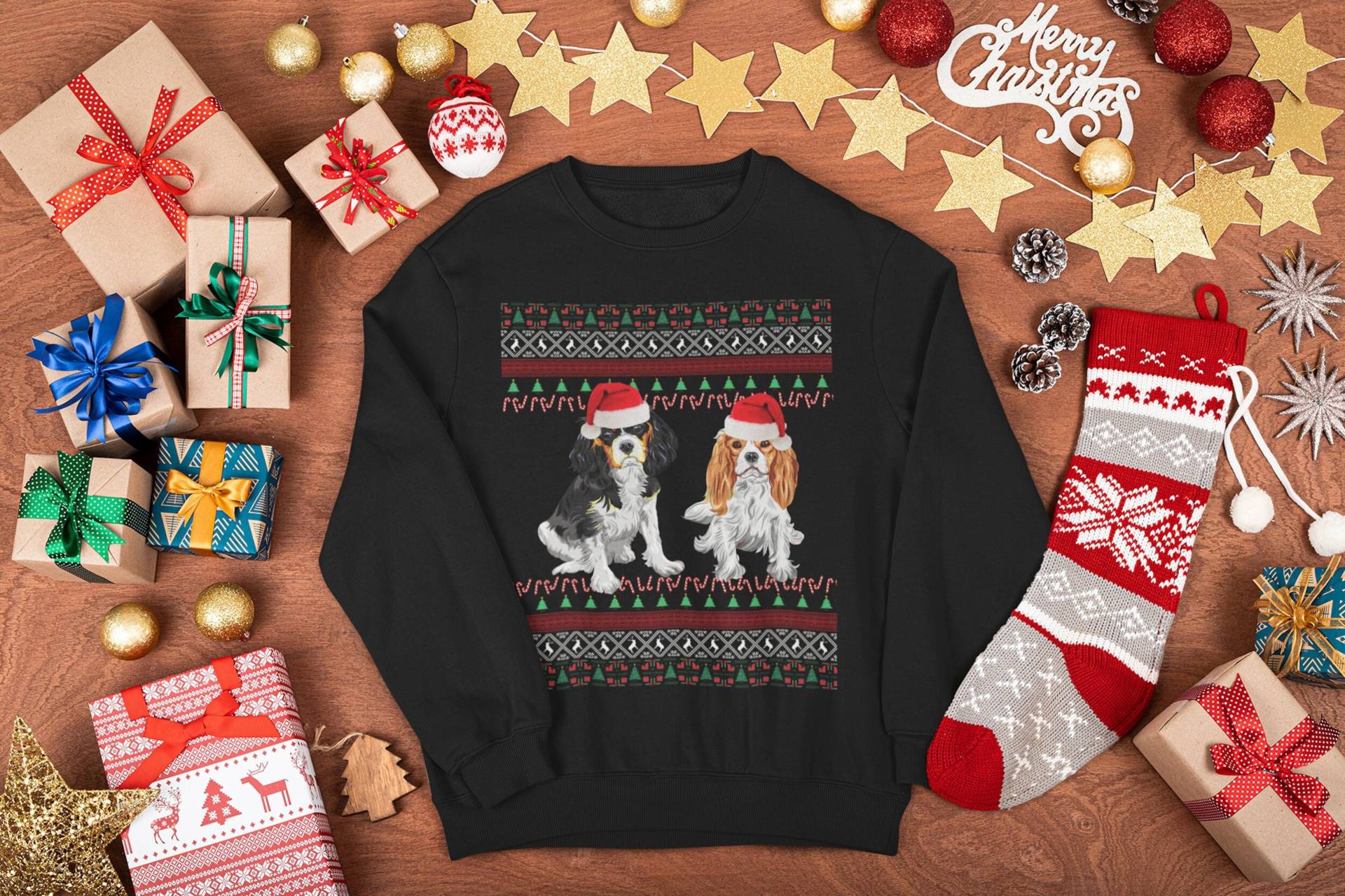 Cavalier Weihnachtspullover | King Charles Spaniel-Sweatshirt Kavalier Geschenke Sweatshirt Hässlicher Pullover Cavie von FrenchieDogMomCo