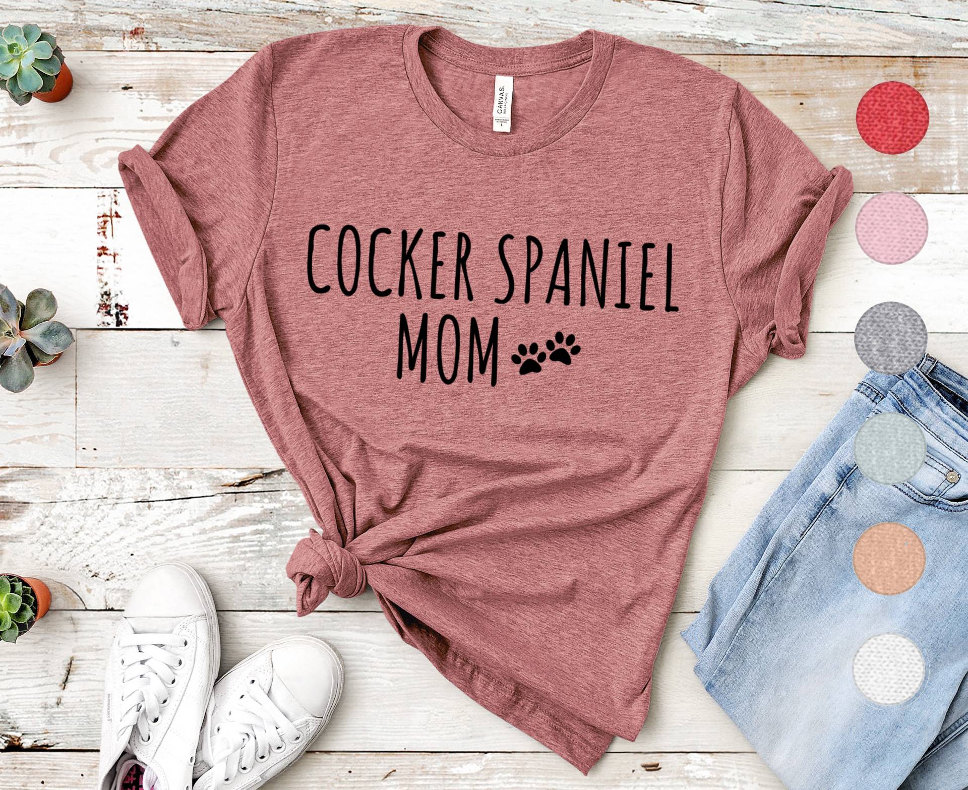 Cocker Spaniel Mama Shirt | T-Shirt Für Frauen Tshirt Geschenk von FrenchieDogMomCo