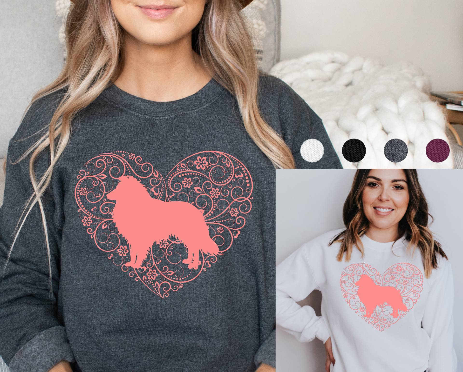 Collie-Sweatshirt | Raues Collie Mom Sweatshirt Rauer Collie-Pullover Geschenk Kurzhaar Für Frauen Mama von FrenchieDogMomCo