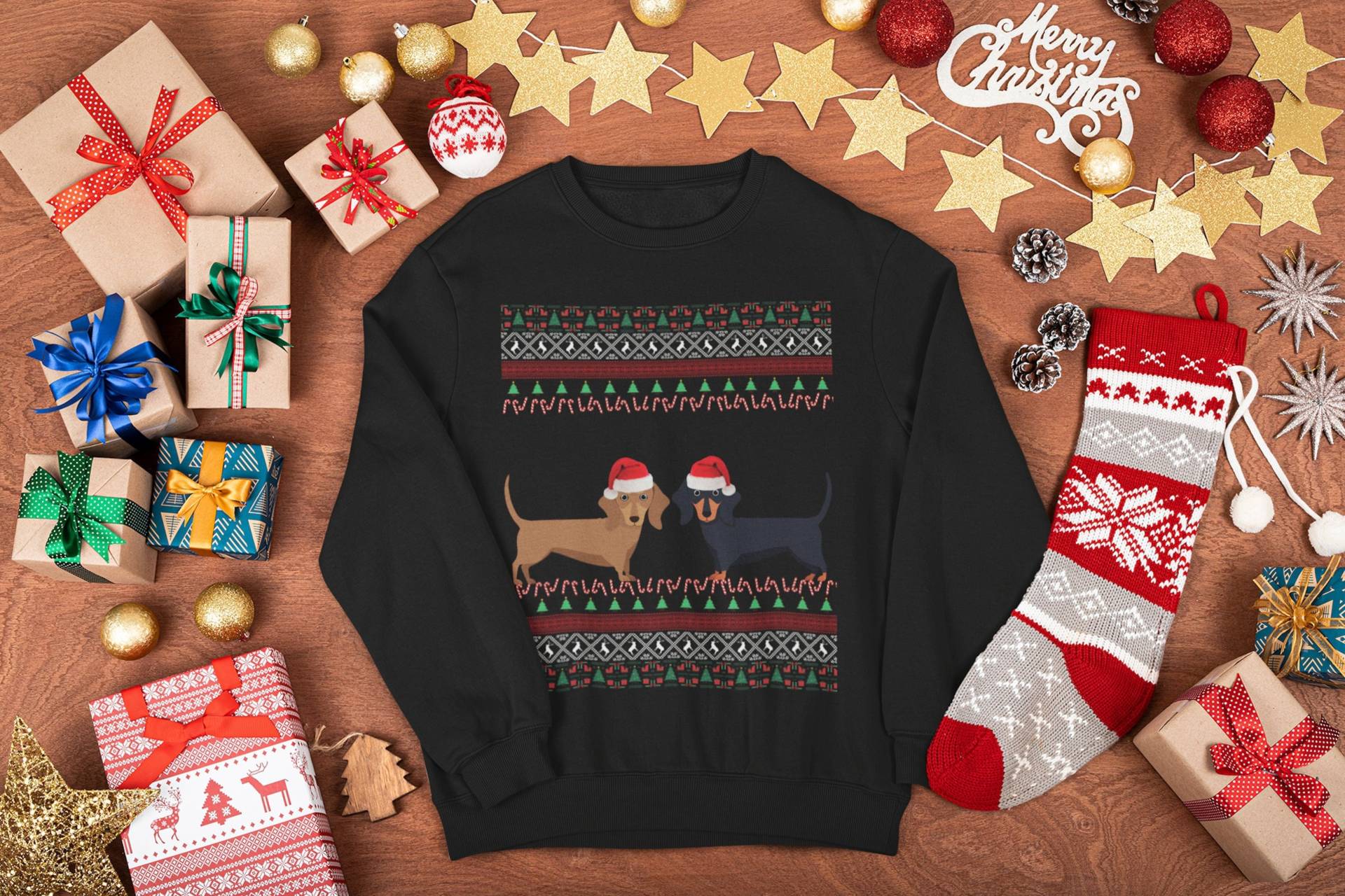 Dackel Weihnachten Pullover | Geschenke Sweatshirt Hässliche von FrenchieDogMomCo