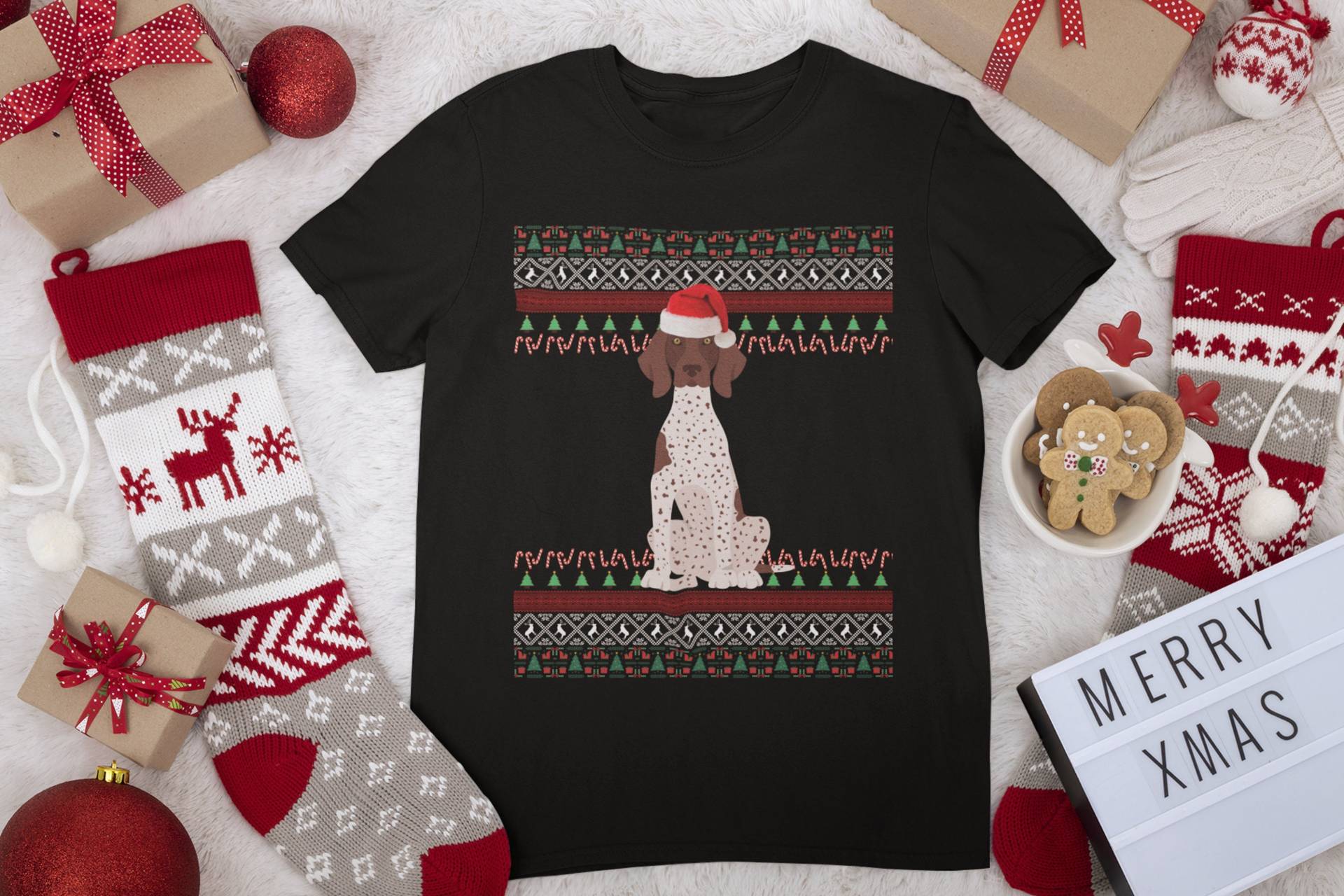 Deutsch Kurzhaar Weihnachtshemd | Aps Shirt Pointer Geschenke Mom Dad Weihnachtsgeschenk Hässliches Gsp Weihnachts von FrenchieDogMomCo