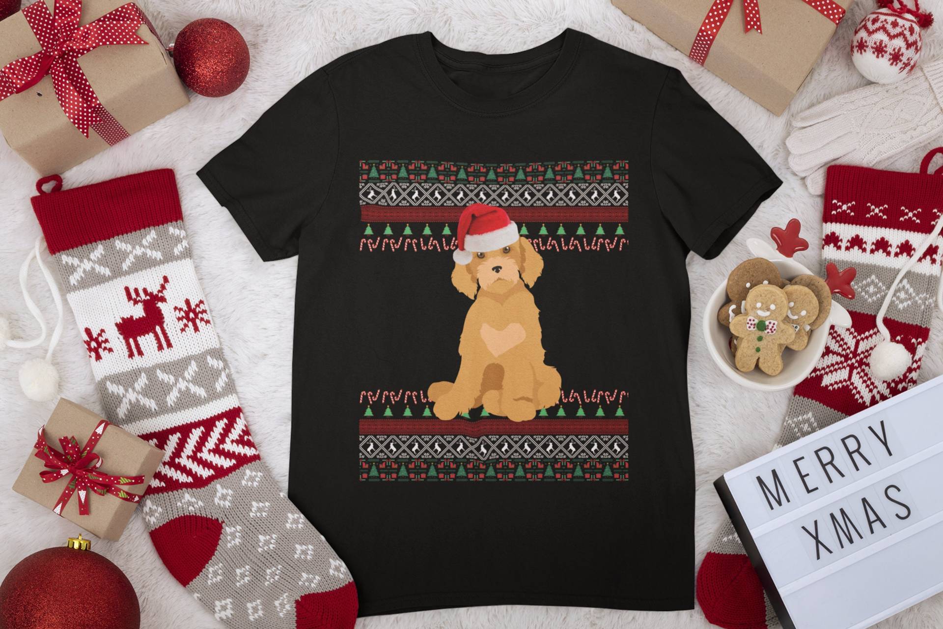 Gekritzel-Weihnachts-Shirt | Goldendoodle T-Shirt Golden Doodle Geschenk Mama Shirt Hässliche Weihnachten Mom von FrenchieDogMomCo