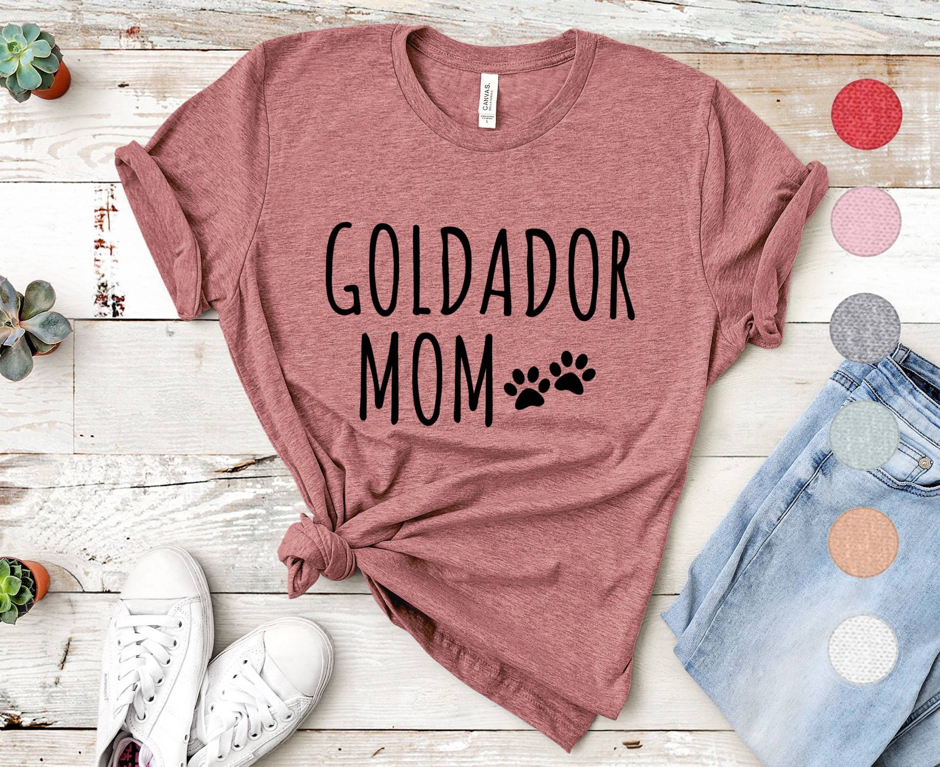 Goldador Mom Shirt | Für Damen Geschenke Mama Mutter Golden Retriever Labrador Mix Goldendor von FrenchieDogMomCo