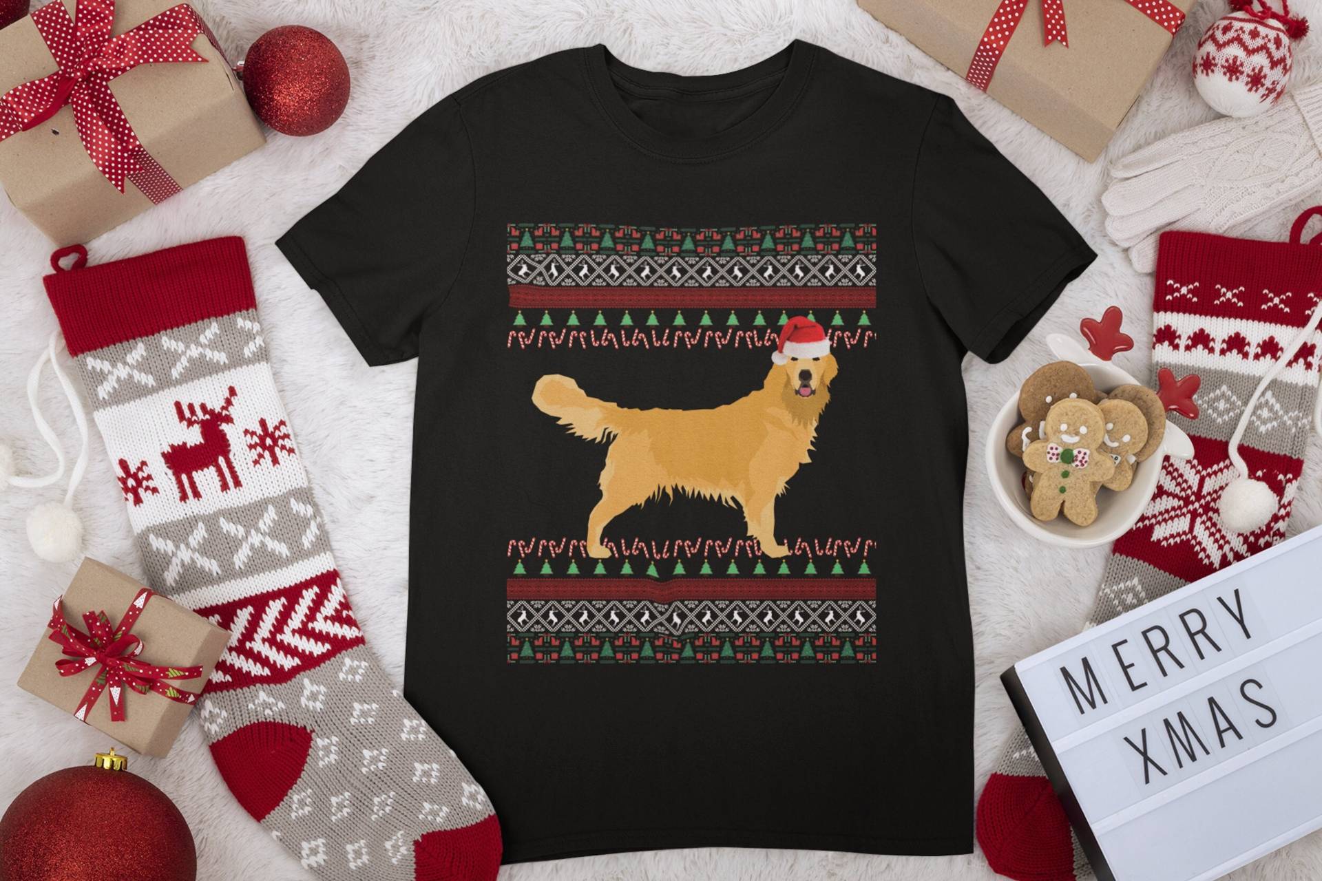 Golden Retriever Weihnachten Shirt | Geschenke Mom Tshirt Hässliches Goldenes Weihnachts T von FrenchieDogMomCo