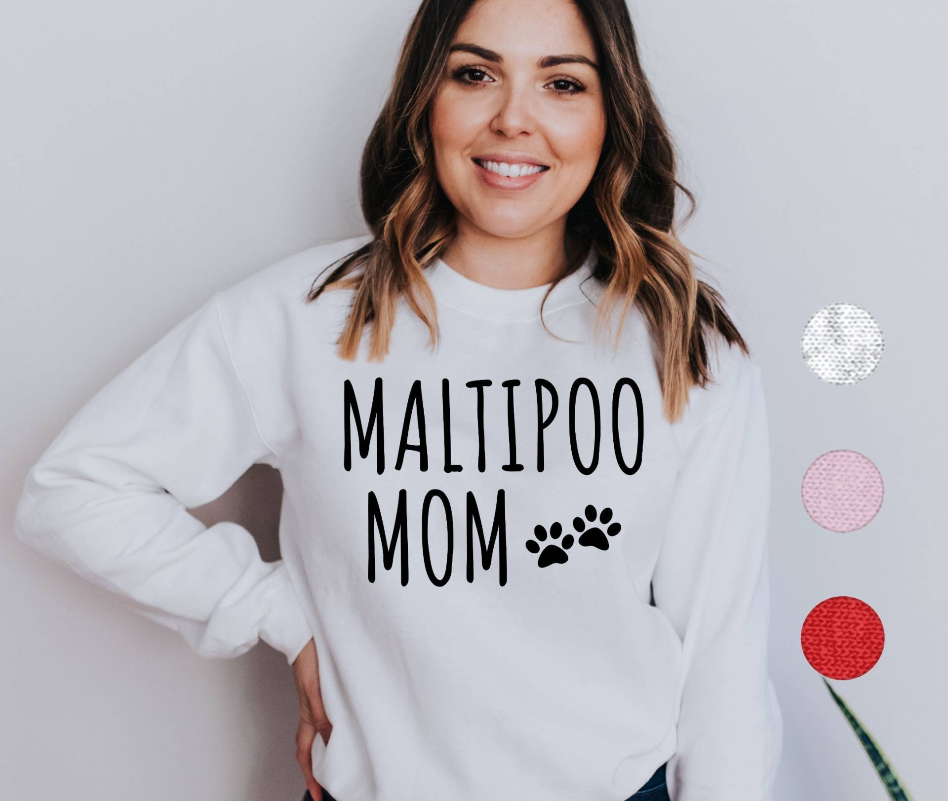 Maltipoo Mom Sweatshirt | Für Sie Pullover Frauen Geschenk Mama Malteser Pudel Mutter von FrenchieDogMomCo