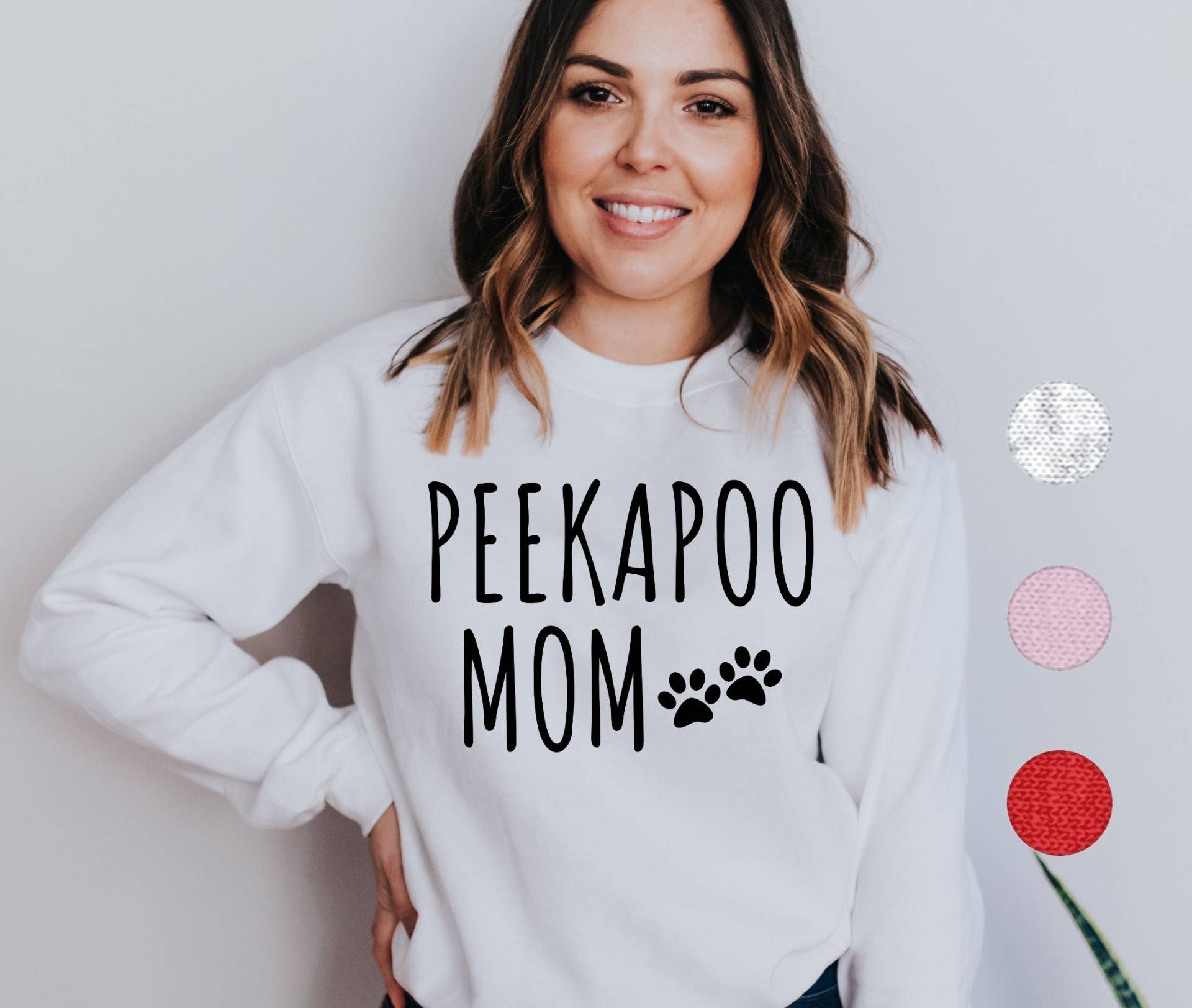 Peekapoo Mama Sweatshirt | Für Sie Pullover Frauen Guckkasten Geschenk Pekinese Pudel von FrenchieDogMomCo