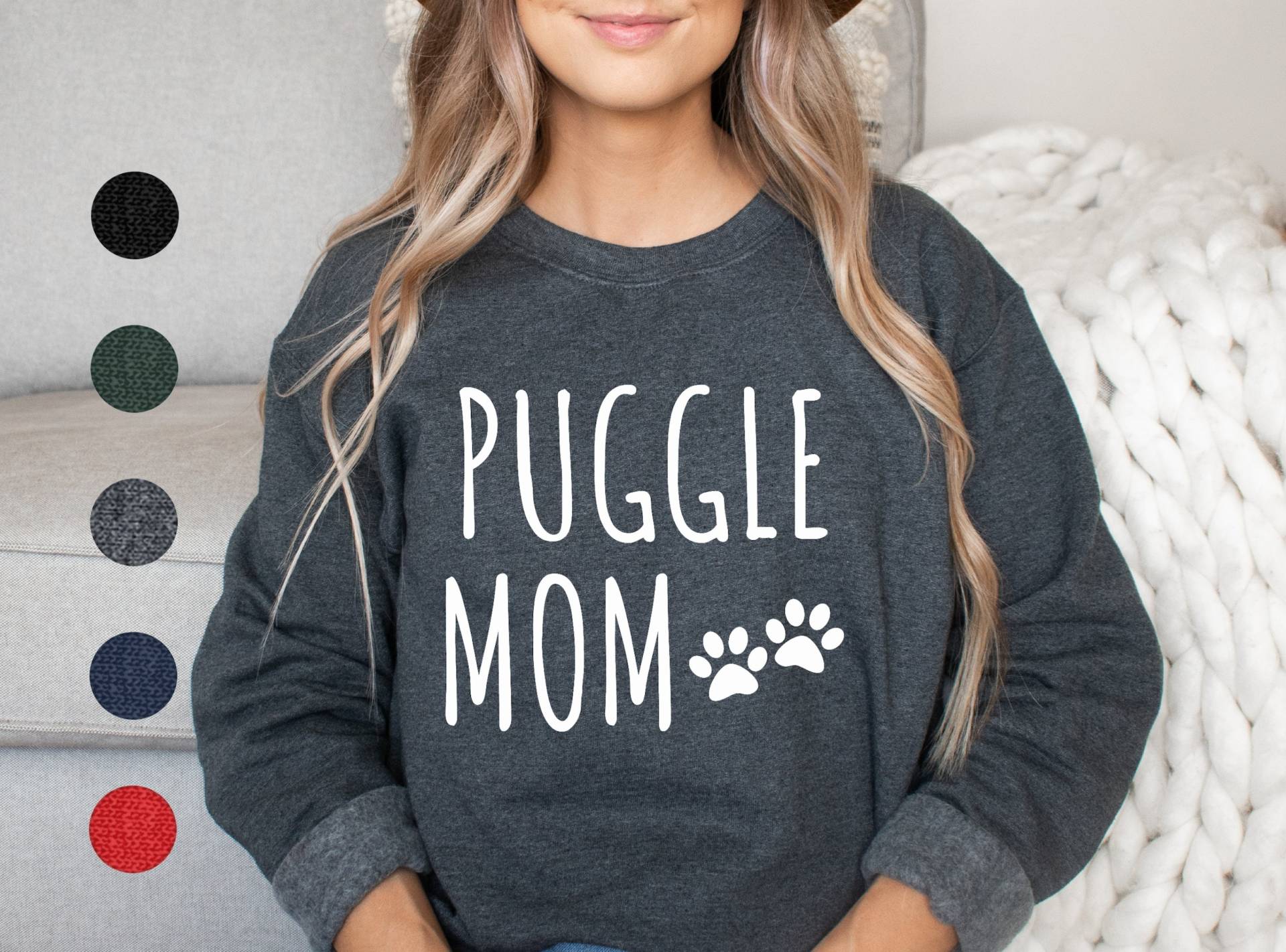 Puggle Mom Sweatshirt | Für Sie Pullover Frauen Geschenke Pugglemutter Mama Hundemama von FrenchieDogMomCo