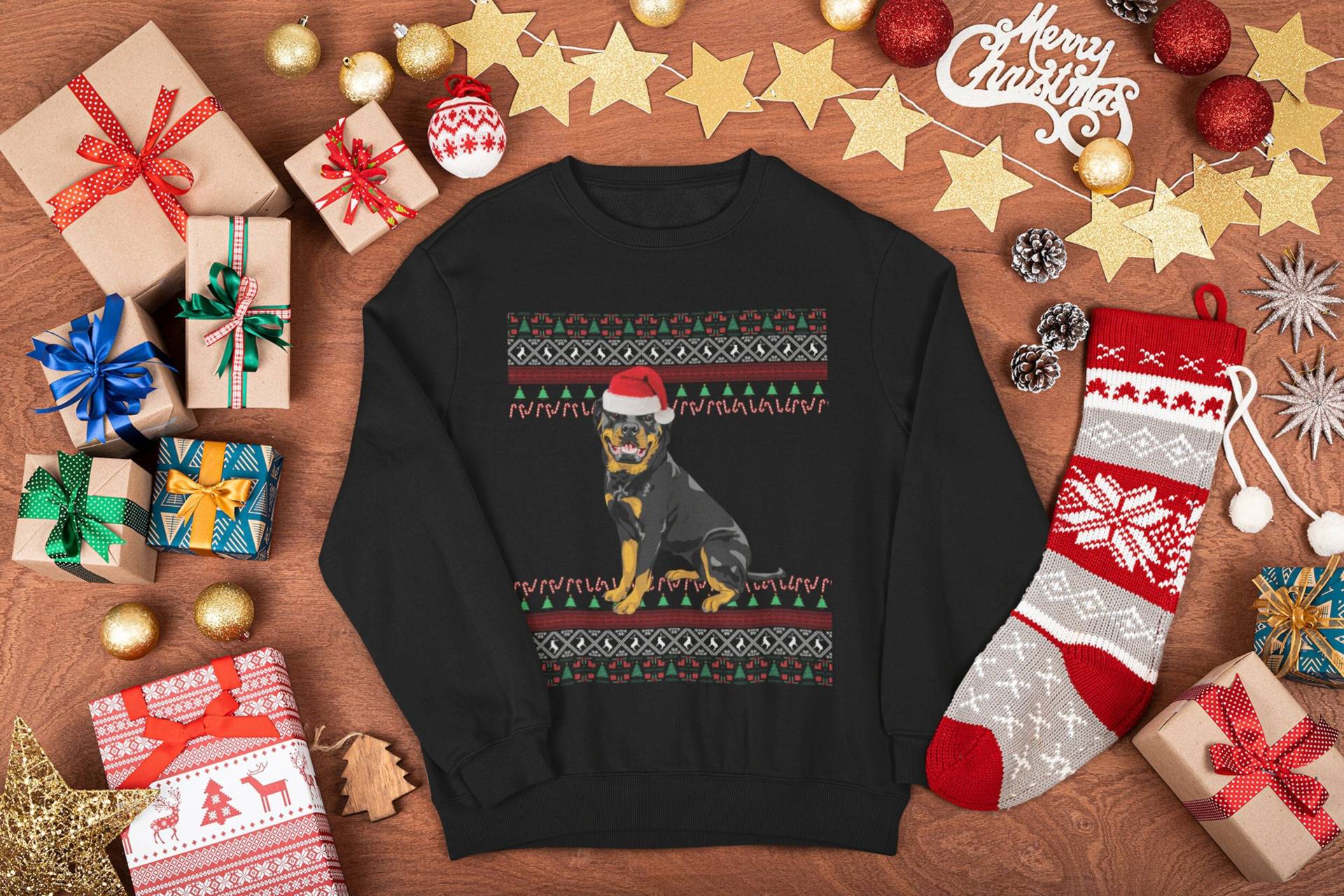 Rottweiler Weihnachtspullover | Geschenke Mom Sweatshirt Hässliches Weihnachten Papa von FrenchieDogMomCo