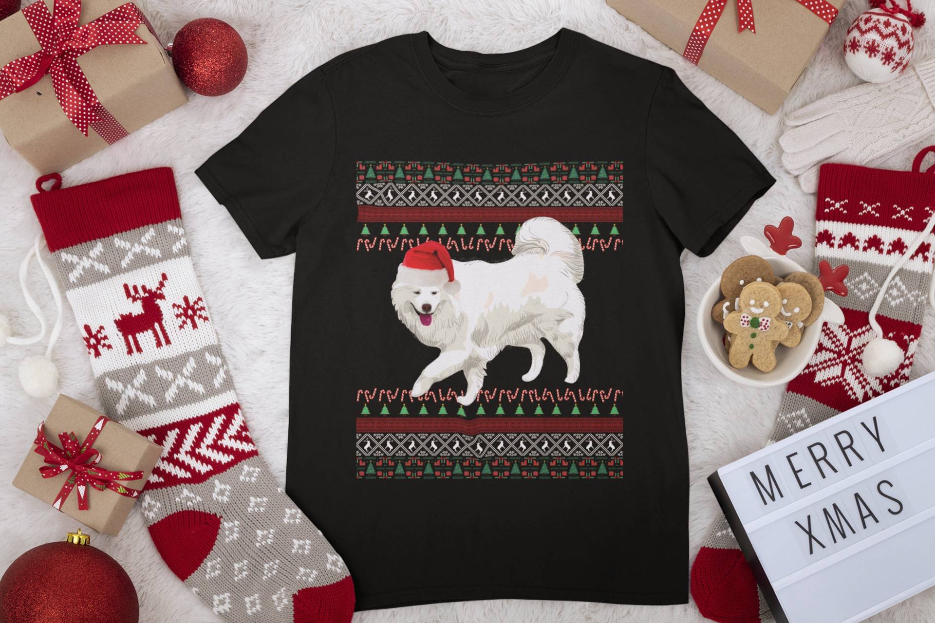 Samojede Weihnachtshemd | Hemd Geschenke Mom Tshirt Hässliches Weihnachts Papa Weihnachtsgeschenk von FrenchieDogMomCo