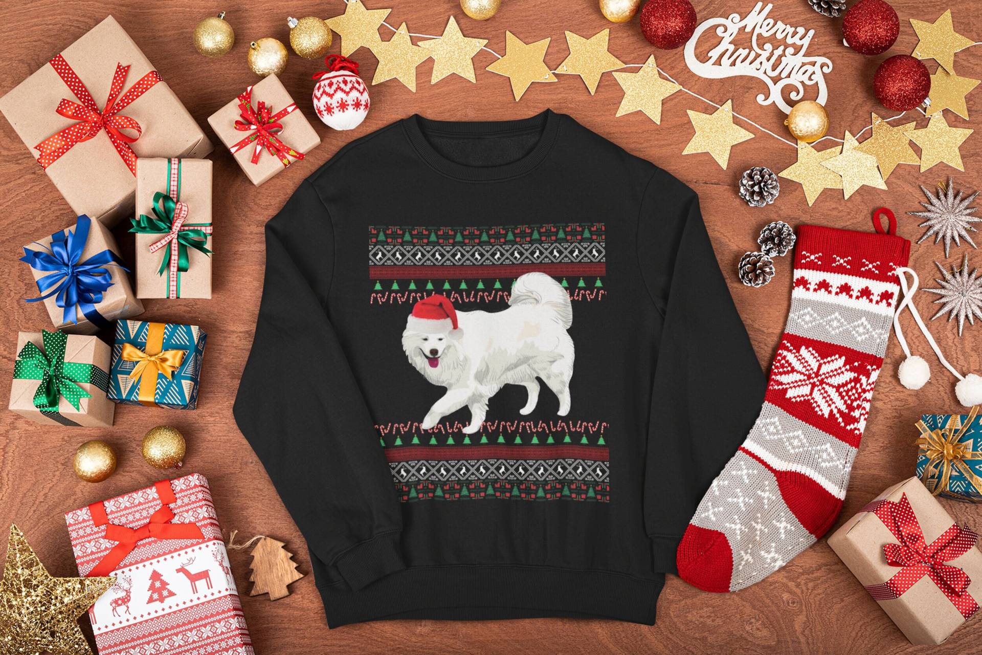 Samojede Weihnachtspullover | Geschenke Sweatshirt Hässlicher Pullover Papa Mom von FrenchieDogMomCo