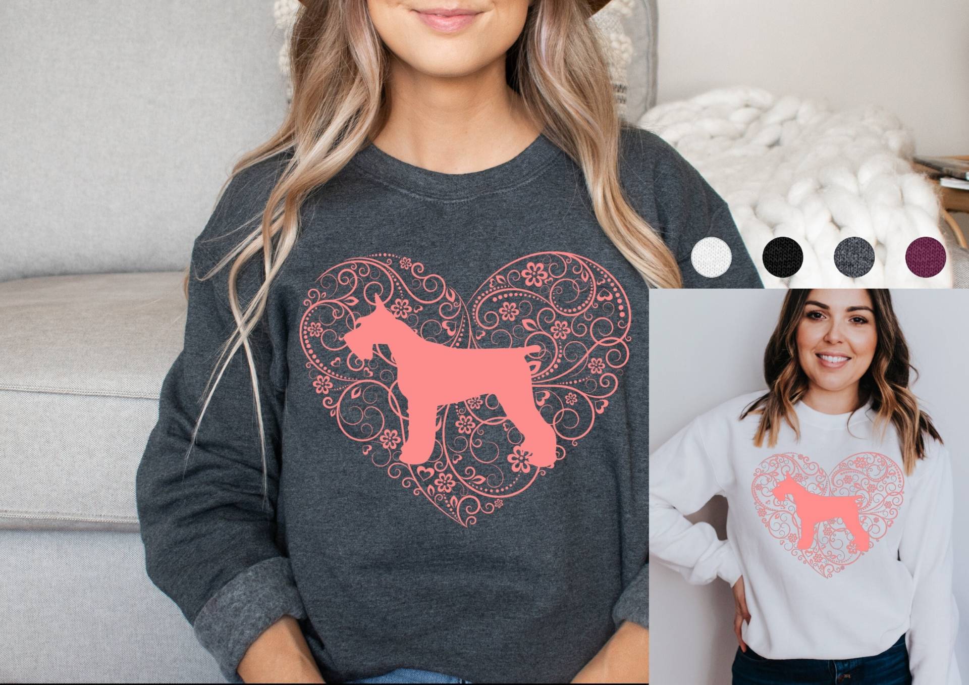 Schnauzer Sweatshirt | Mom Zwergschnauzer Pullover Riesenschnauzer Damen Standard Geschenk von FrenchieDogMomCo