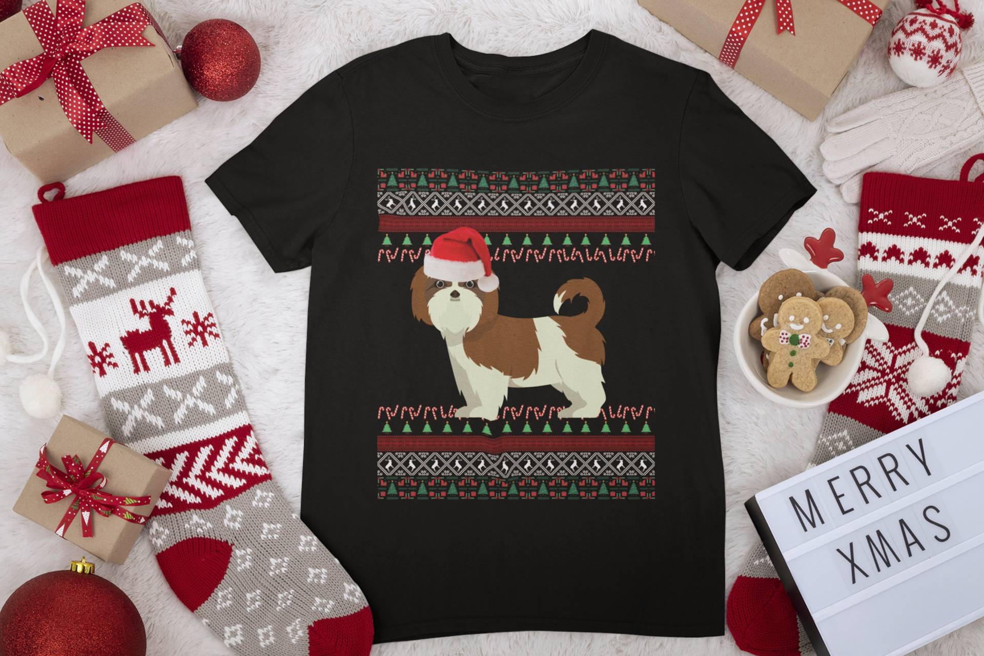 Shih Tzu Weihnachtshemd | Hemd Geschenke Mom Shirt Papa Hässliches Hund Tshirt Geschenk von FrenchieDogMomCo