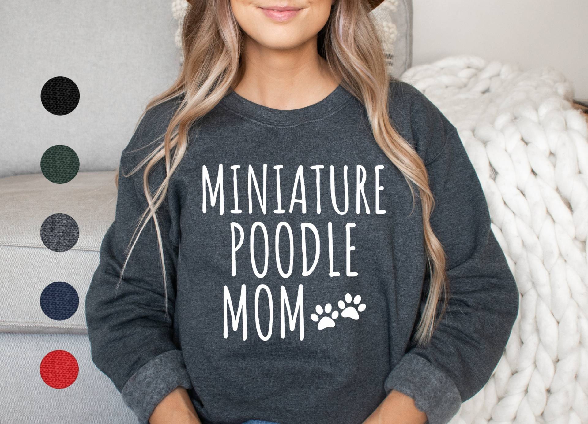 Vintage Pudel Sweatshirt | Miniatur Pudel-Sweatshirt Für Sie Mini Pullover Frauen Zwergpudel Geschenke Mama von FrenchieDogMomCo