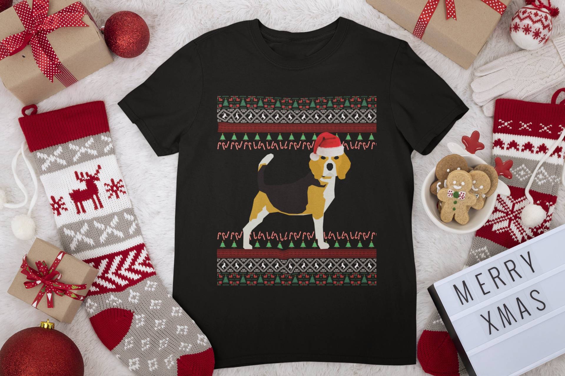 Weiß Beagle Shirt | T-Shirt Geschenk Mama Tshirt Hässliches Weihnachten Dad von FrenchieDogMomCo