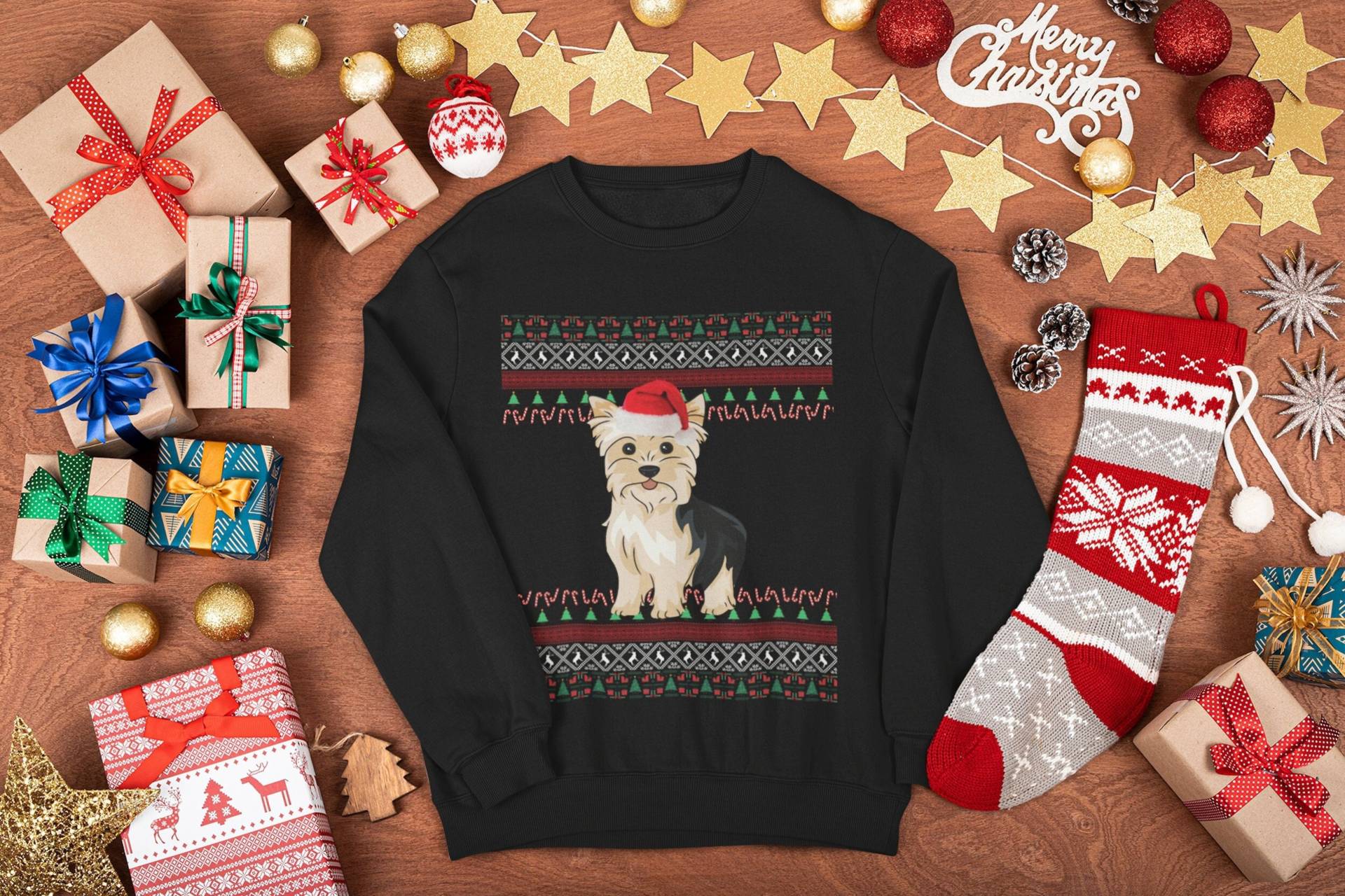 Yorkie Weihnachtspullover | Yorkshire Terrier Geschenke Mom Sweatshirt Hässlicher Papa Geschenk von FrenchieDogMomCo