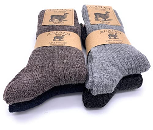 Frencis Uni Alpaka Wollsocken Kurz Oktopus Socken Thermo Socken Doppelgarn Wolle (Packung mit 4 Paar), 4 Paar, 41-46 von Frencis