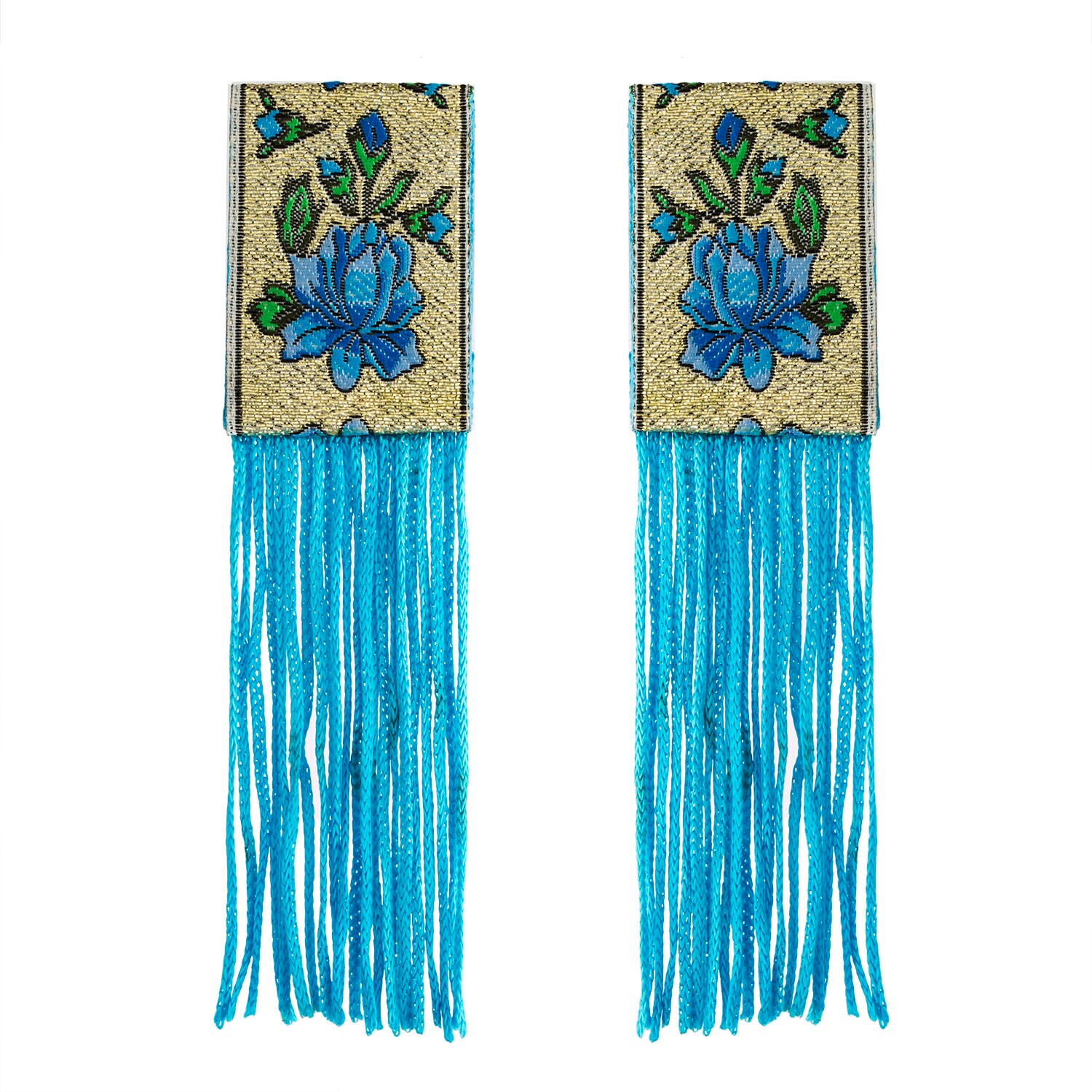 Florale Stoff Ohrringe, Traditionelle Statement Bunte Tropfen Weihnachtsgeschenk Für Sie Florale Stoff Ohrringe, Traditionelle Statement Bunte Tropfen Weihnachtsgeschenk Für Sie von Frendilove