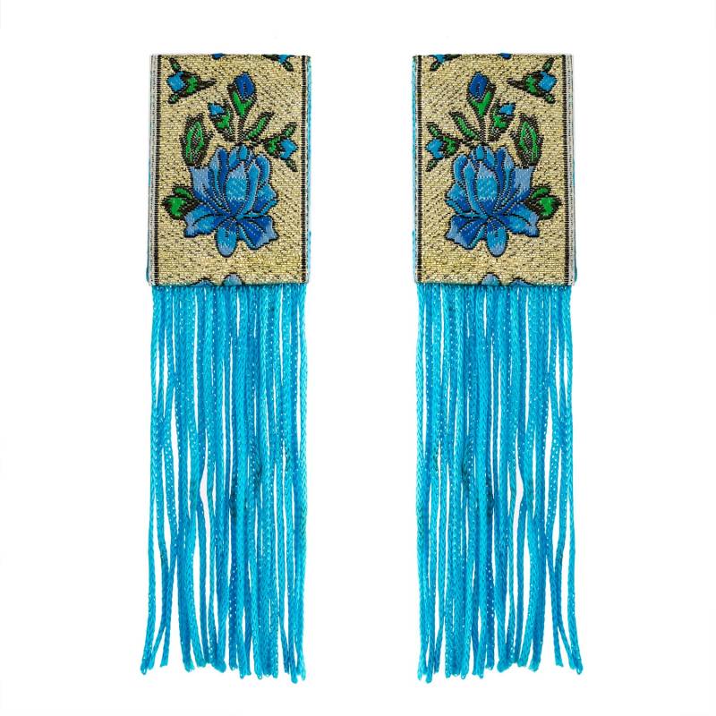 Florale Stoff Ohrringe, Traditionelle Statement Bunte Tropfen Weihnachtsgeschenk Für Sie Florale Stoff Ohrringe, Traditionelle Statement Bunte Tropfen Weihnachtsgeschenk Für Sie von Frendilove