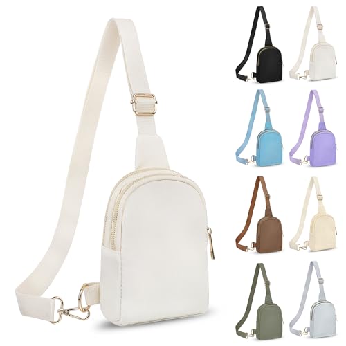 FRENOU Gürteltasche mit verstellbarem Gurt, klein, modische Schultertasche, Beige, 1 Stück von Frenou