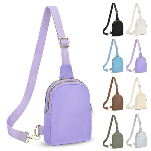 FRENOU Gürteltasche mit verstellbarem Gurt, klein, modische Schultertasche, Helles Violett, 1 Stück von Frenou