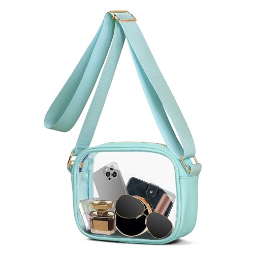 FRENOU Transparente Bauchtasche zum Laufen, Bauchtasche für Damen und Herren, Crossbody-Gürteltasche, Hell, blau, 1 x Umhängetasche von Frenou
