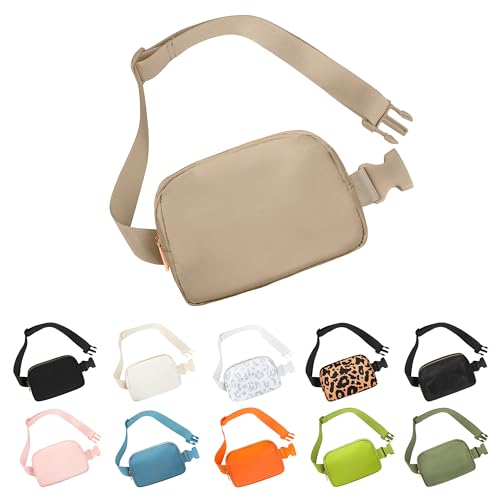 Frenou Hüftgürteltasche, modische Bauchtasche für Damen und Herren, Geschenk, Hüfttasche mit verstellbarem Riemen für Reisen, Laufen, Wandern, Spazierengehen, Holzgrau, 1 x Bauchtasche von Frenou