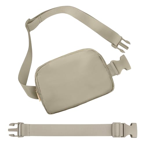 Frenou Hüfttasche zum Laufen, Bauchtasche für Damen und Herren, Crossbody-Gürteltasche, Bauchtasche mit verstellbarem Gurt für Sport, Holz Grau mit Seil, 1 Packung mit Seil von Frenou