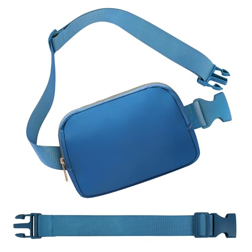 Frenou Taillengürteltasche Mode Fanny Frauen Hüfttasche Mit Verstellbarem Gurt Für Reisen Laufen Wandern, Blau mit Seil, 1 Packung mit Seil von Frenou