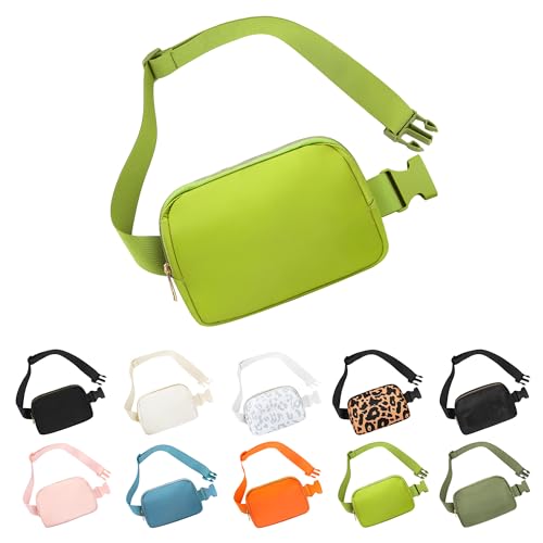 Frenou Hüftgürteltasche, modische Bauchtasche für Damen und Herren, Geschenk, Hüfttasche mit verstellbarem Riemen für Reisen, Laufen, Wandern, Spazierengehen, Grasgrün, 1 x Bauchtasche von Frenou