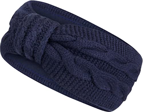 Damen Stirnband gestricktes Haarband mit Schleife und Zopfmuster, Mädchen Ohrenwärmer gefüttert mit weichem Fleece Innenfutter, SB1019 Damen Stirnband gestricktes Haarband mit Schleife und Zopfmuster, Mädchen Ohrenwärmer gefüttert mit weichem Fleece Innenfutter, SB1019 von Frentree
