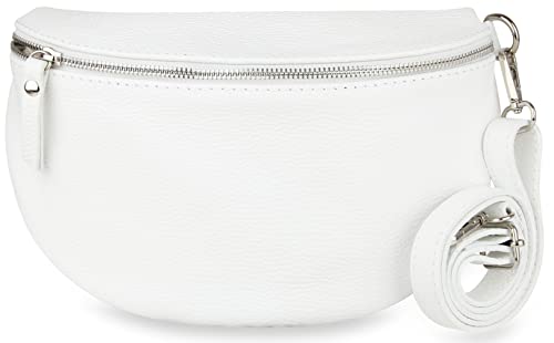 Frentree® Damen Echtleder Umhängetasche, Made in Italy, Crossbody Tasche Schultertasche mit silbernem Reißverschluss, Größe MAXI von Frentree