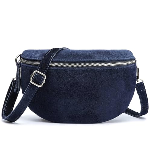 Frentree® Midi Echtleder-Umhängetasche Aus Italien, Crossbodytasche Mit Abnehmbarem Schultergurt Und Silbernem Reißverschluss von Frentree