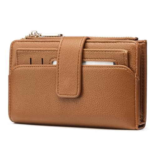 Frentree Geldbörse Damen Portemonnaie RFID Schutz Kartenetui groß mit Reißverschluss, viel Platz, herausnehmbares Etui & Geschenkbox von Frentree