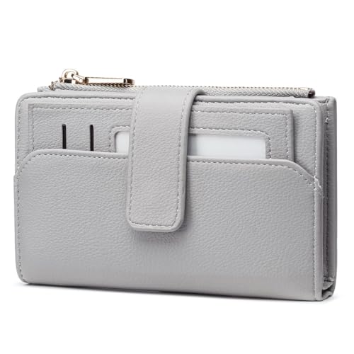 Frentree Geldbörse Damen Portemonnaie RFID Schutz Kartenetui groß mit Reißverschluss, viel Platz, herausnehmbares Etui & Geschenkbox von Frentree