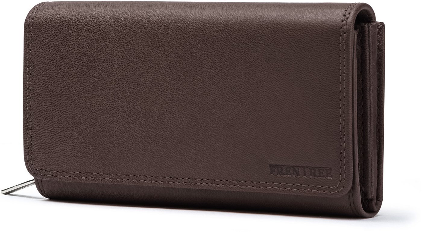 Frentree Geldbörse Damen Portemonnaie aus echtem Nappaleder mit vielen Fächern und, und RFID-Schutz, großes Echt Leder Portemonnaie von Frentree