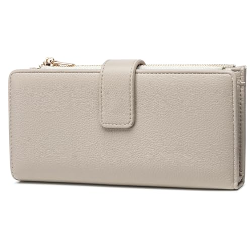 Frentree Geldbörse Damen Portemonnaie mit RFID Schutz, extra Fächern für Karten, Ausweis, Kleingeld, Geldscheine & Handy, viel Platz von Frentree