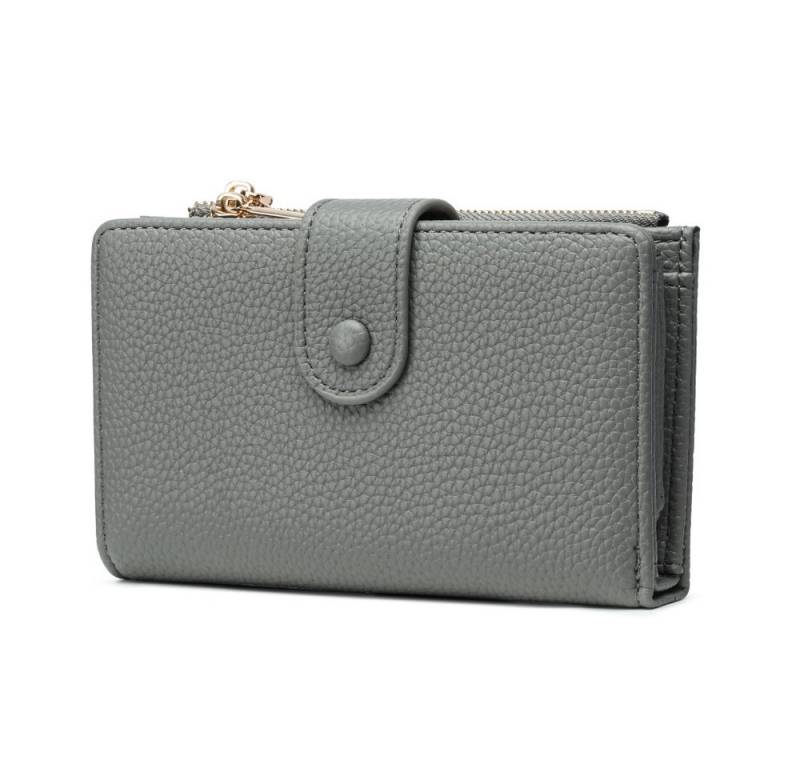 Frentree Geldbörse Damen mit RFID Schutz, Echtleder Optik, großes Münzfach, Portemonnaie mit Reißverschluss, Druckknopf, inkl. Geschenkbox von Frentree