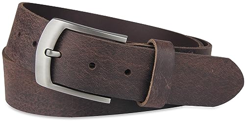 Frentree Ledergürtel aus echtem Büffelleder, MADE IN GERMANY, Gürtel für Damen und Herren, 3,8 cm breit, Dunkelbraun von Frentree