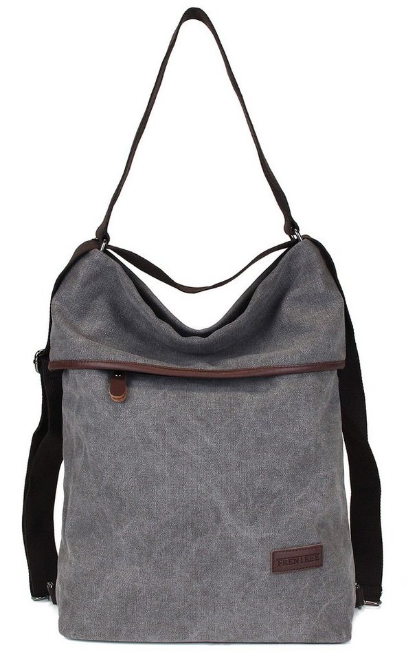 Frentree Schultertasche Canvas Damen Umhängetasche 3in1 Rucksack Handtasche, Anti Diebstahl, Vintage Hobo Tasche Schultertasche für Alltag Büro Schule Einkauf von Frentree