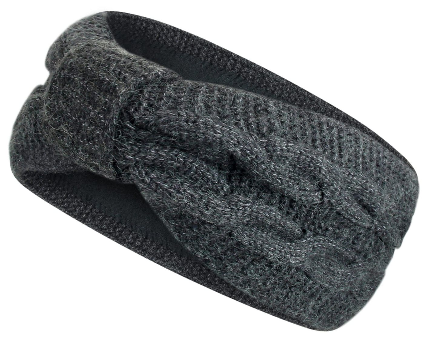 Frentree Stirnband Damen gestricktes Haarband mit Schleife und Zopfmuster, Mädchen Ohrenwärmer gefüttert mit weichem Fleece Innenfutter von Frentree