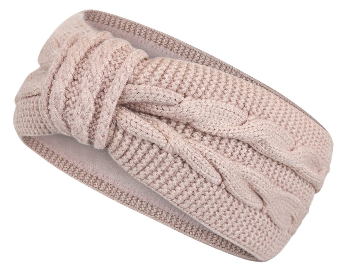 Frentree Stirnband Damen gestricktes Haarband mit Schleife und Zopfmuster, Mädchen Ohrenwärmer gefüttert mit weichem Fleece Innenfutter von Frentree