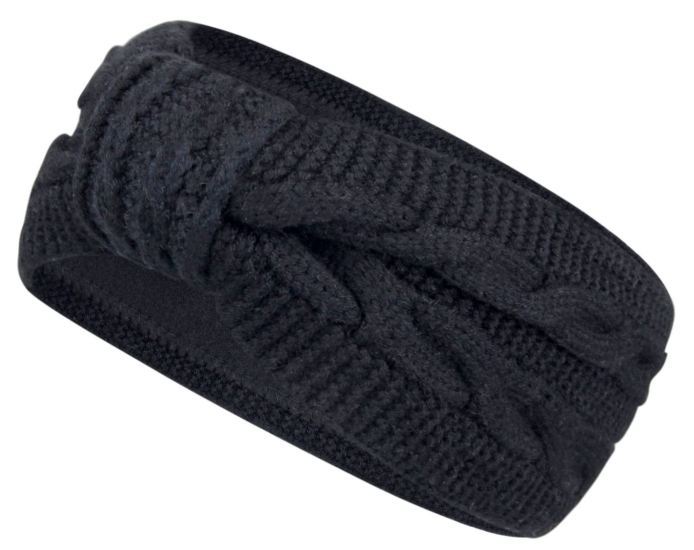 Frentree Stirnband Damen gestricktes Haarband mit Schleife und Zopfmuster, Mädchen Ohrenwärmer gefüttert mit weichem Fleece Innenfutter von Frentree