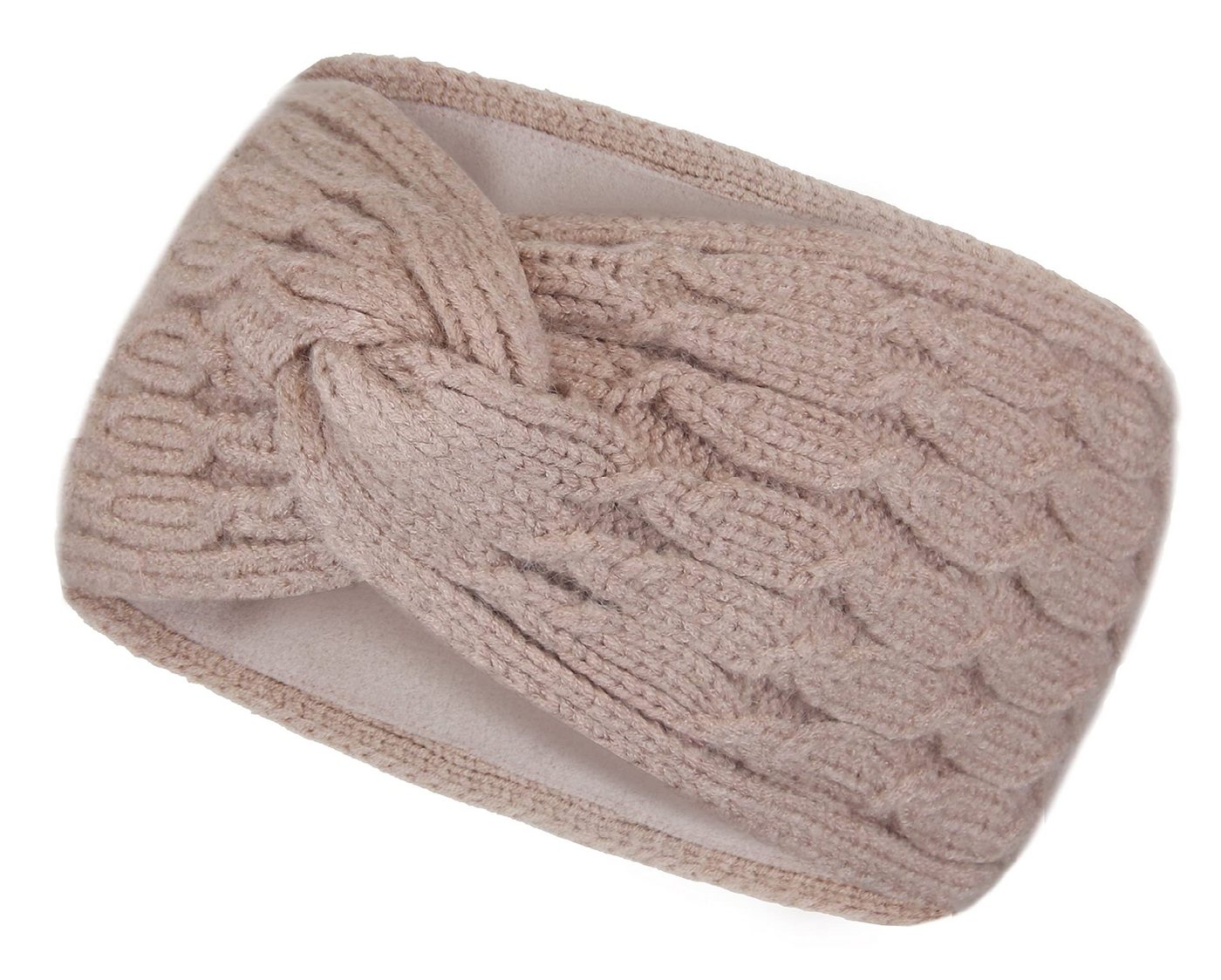 Frentree Stirnband Gefüttertes Warmes Damen Stirnband, Twist Desgin Haarband mit weichem Fleece Innenfutter, Mädchen Ohrenschützer Strick Schleife von Frentree