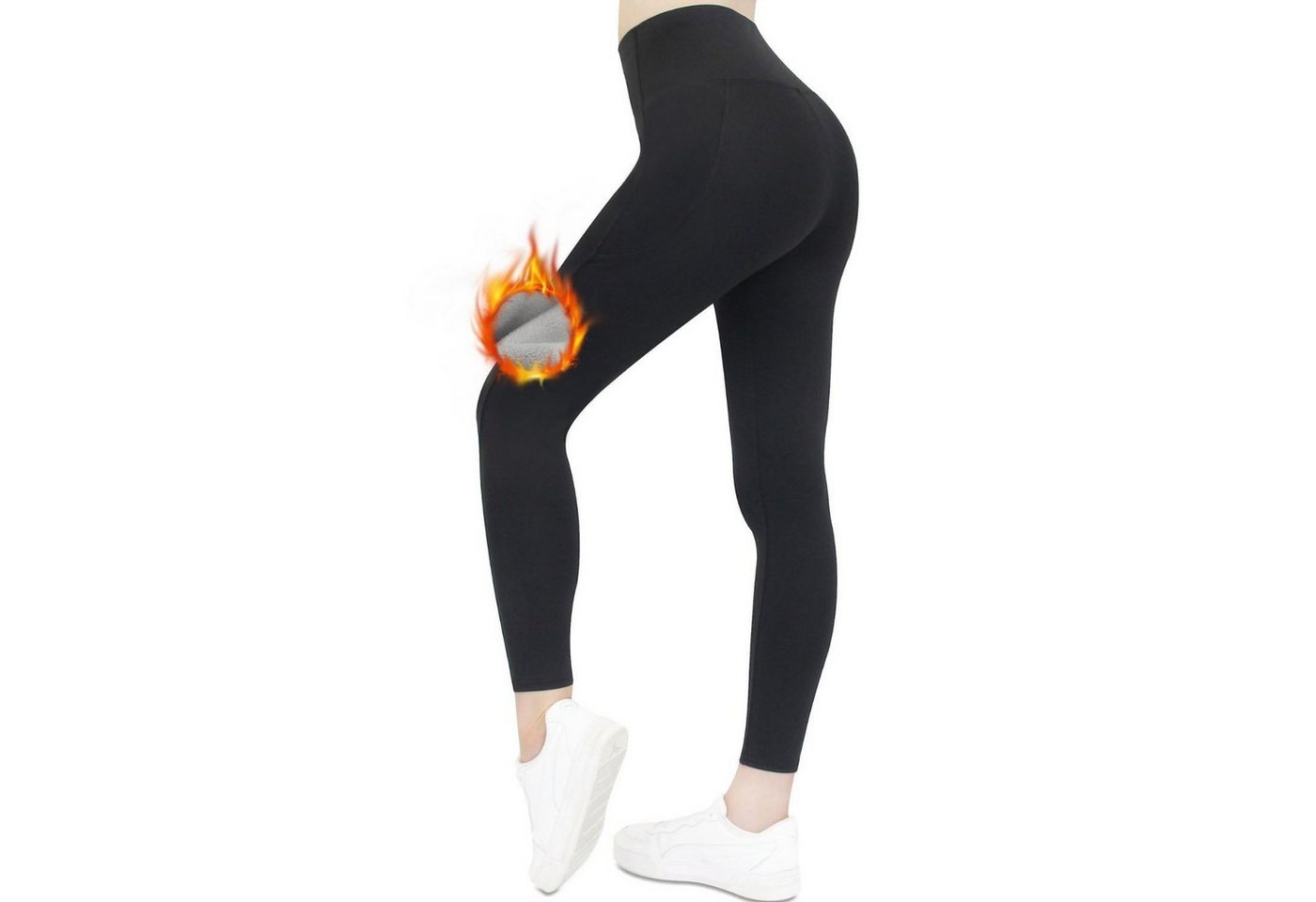 Frentree Thermoleggings Damen mit Fleece Gefütterte Thermo Leggings für Winter High Waist Strumpfhose Kuschelig Warm Elastisch Sport von Frentree