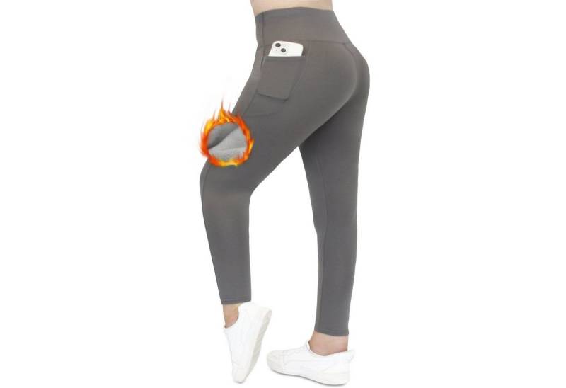 Frentree Thermoleggings Übergößen Damen mit Fleece Gefütterte Thermo Leggins Plus Size für Winter High Waist Strumpfhose Kuschelig Warm Elastisch Sport von Frentree