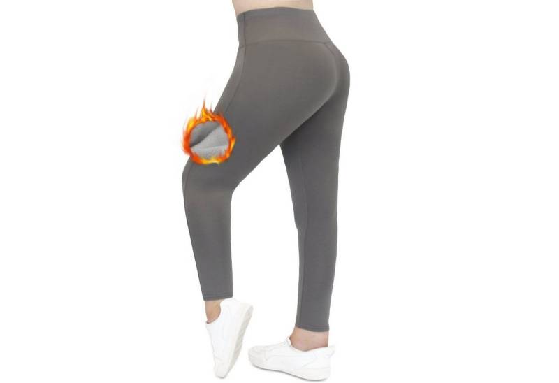 Frentree Thermoleggings Übergößen Damen mit Fleece Gefütterte Thermo Leggins Plus Size für Winter High Waist Strumpfhose Kuschelig Warm Elastisch Sport von Frentree