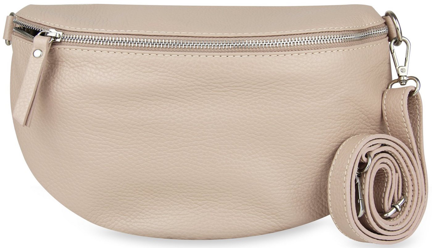 Frentree Umhängetasche Damen aus Echtleder, Made in Italy, Crossbody Tasche Schultertasche, mit silbernem Reißverschluss, Größe Maxi von Frentree