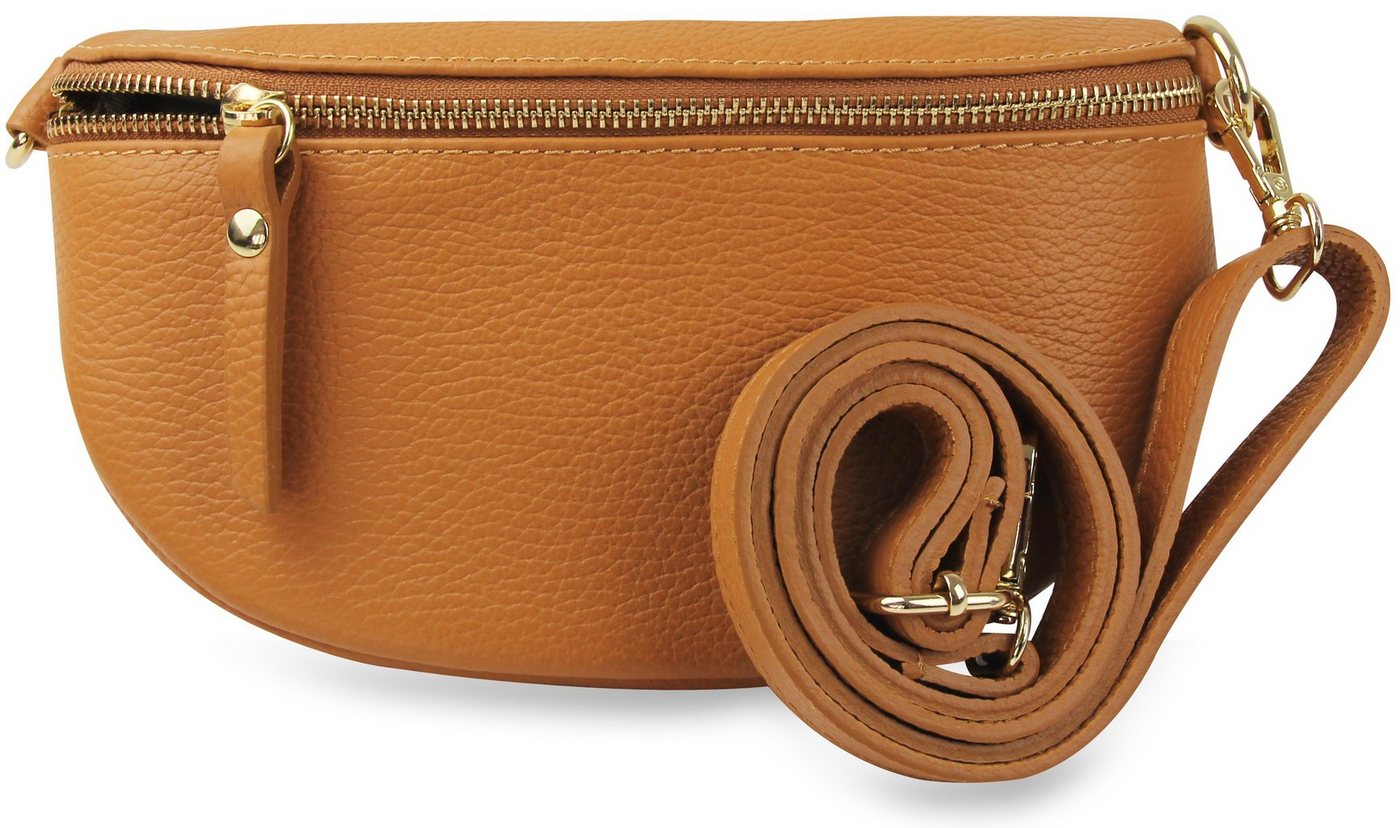 Frentree Umhängetasche Damen Echtleder, Made in Italy, Crossbody Tasche Schultertasche, mit goldenem Reißverschluss, Größe Midi von Frentree