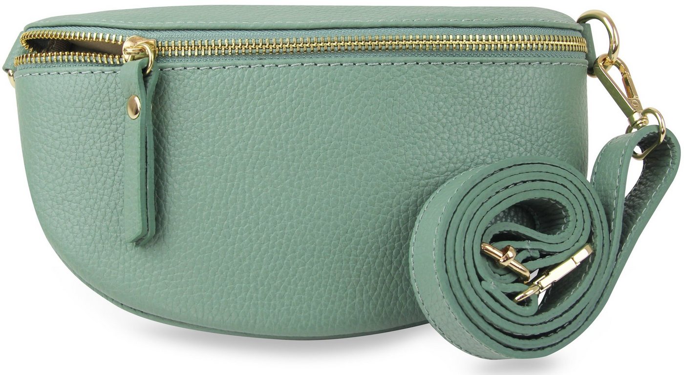 Frentree Umhängetasche Damen Echtleder, Made in Italy, Crossbody Tasche Schultertasche, mit goldenem Reißverschluss, Größe Midi von Frentree